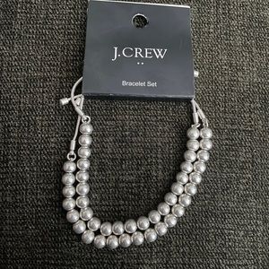 J Crew Silver Beads Bracelet Set